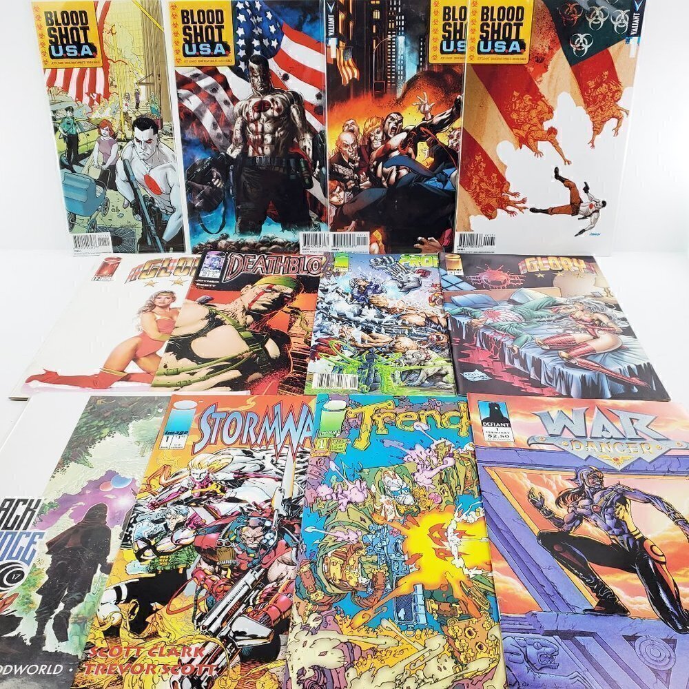 Comic Book Lot 12 Image Defiant Valiant, Blood Shot USA, Glory, Deathblow & More
